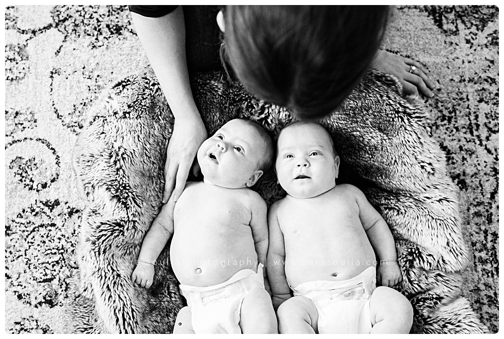 black and white images newborn twins photographer boston