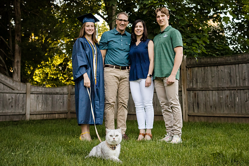 family photo of high school graduation