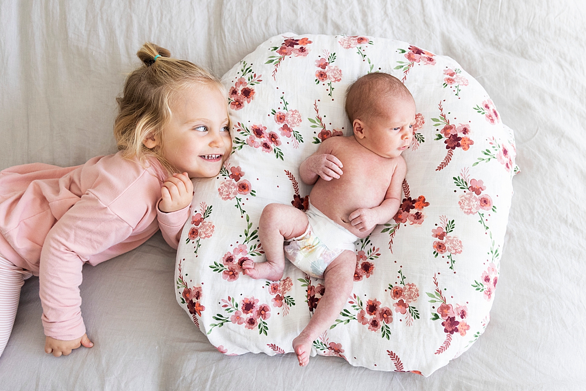 sibling in newborn photo session boston